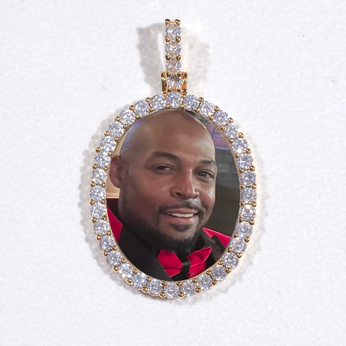 3D Oval Custom Picture Pendant