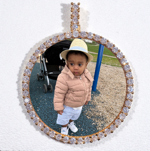 LARGE 3D CIRCLE CUSTOM PICTURE PENDANT