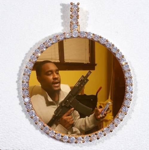 LARGE 3D CIRCLE CUSTOM PICTURE PENDANT