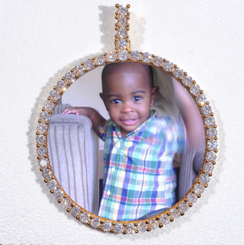LARGE 3D CIRCLE CUSTOM PICTURE PENDANT