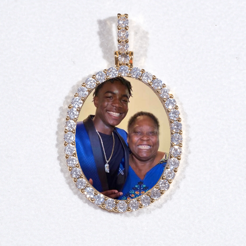 3D Oval Custom Picture Pendant