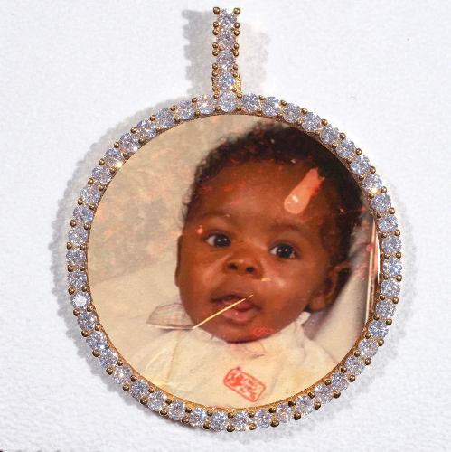 LARGE 3D CIRCLE CUSTOM PICTURE PENDANT