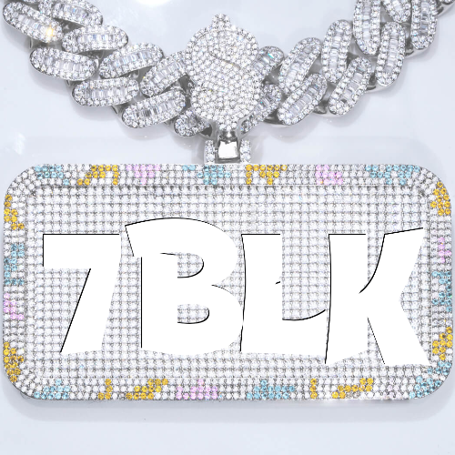 CUSTOM LETTER NECKLACE 3D COLORFUL SQUARE