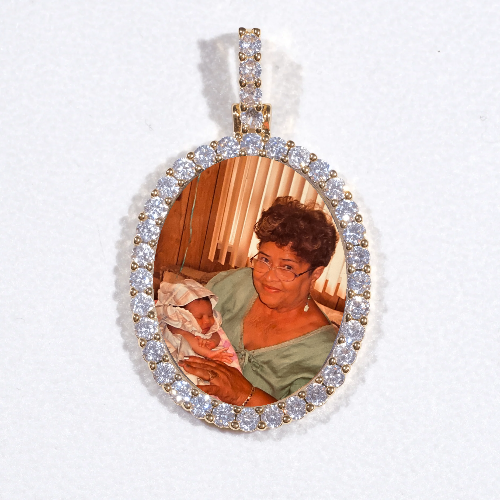 3D Oval Custom Picture Pendant