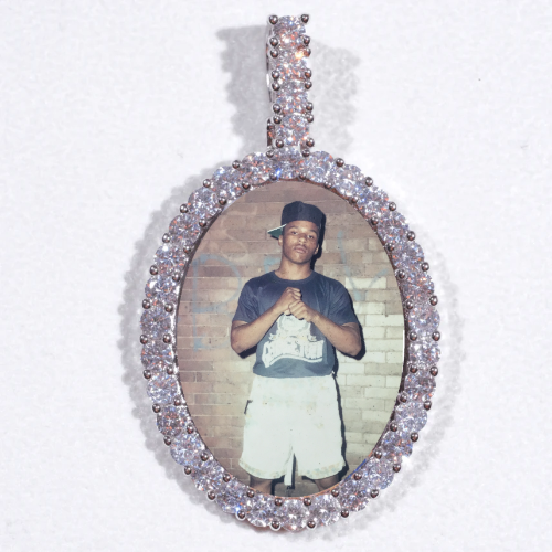 Large 3D Oval Custom Picture Pendant