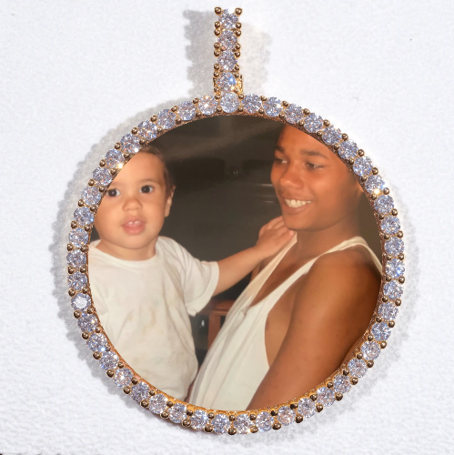 LARGE 3D CIRCLE CUSTOM PICTURE PENDANT