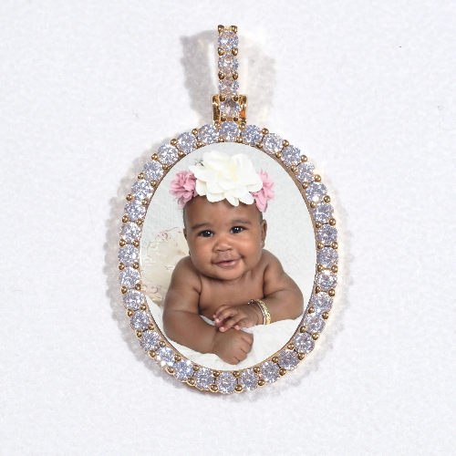 3D Oval Custom Picture Pendant