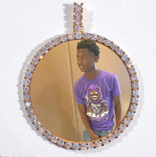 LARGE 3D CIRCLE CUSTOM PICTURE PENDANT