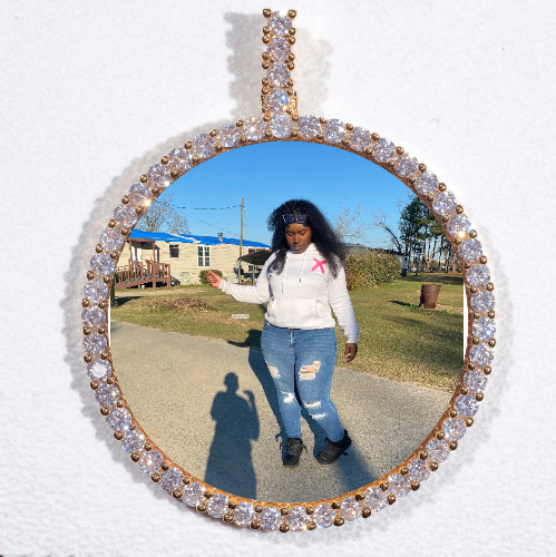 LARGE 3D CIRCLE CUSTOM PICTURE PENDANT