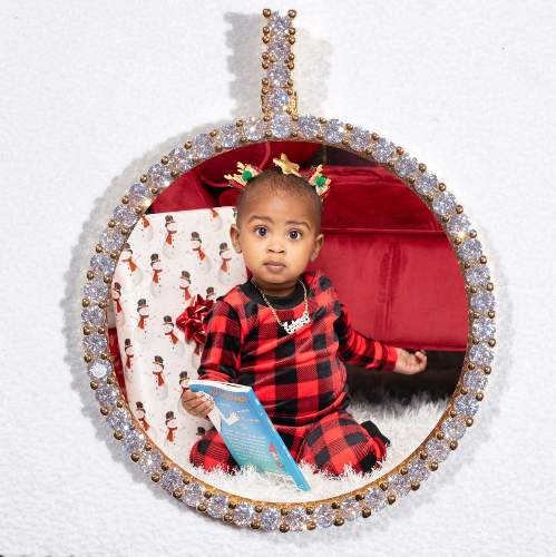 LARGE 3D CIRCLE CUSTOM PICTURE PENDANT