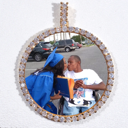 LARGE 3D CIRCLE CUSTOM PICTURE PENDANT
