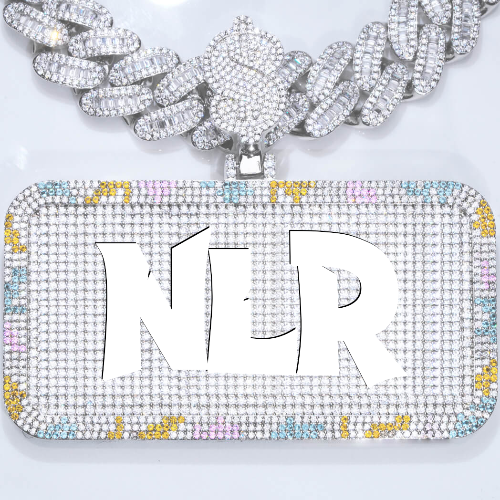 CUSTOM LETTER NECKLACE 3D COLORFUL SQUARE