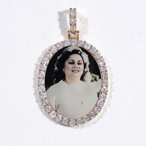 3D Oval Custom Picture Pendant
