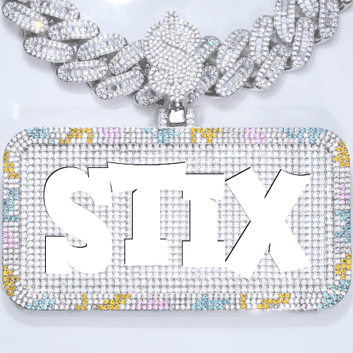 CUSTOM LETTER NECKLACE 3D COLORFUL SQUARE