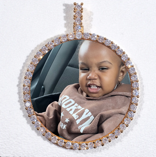 LARGE 3D CIRCLE CUSTOM PICTURE PENDANT