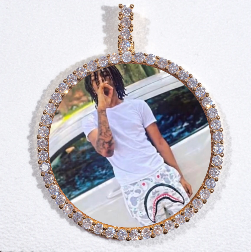 LARGE 3D CIRCLE CUSTOM PICTURE PENDANT