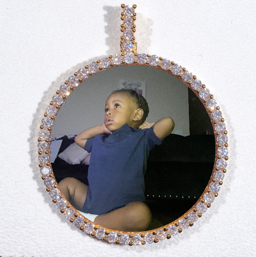 LARGE 3D CIRCLE CUSTOM PICTURE PENDANT