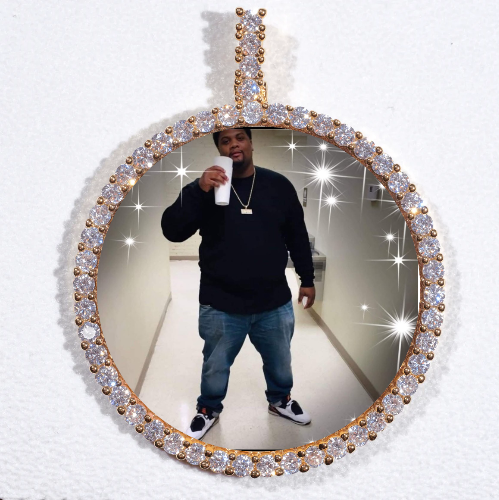 LARGE 3D CIRCLE CUSTOM PICTURE PENDANT