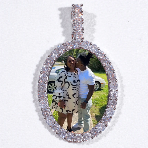 Large 3D Oval Custom Picture Pendant