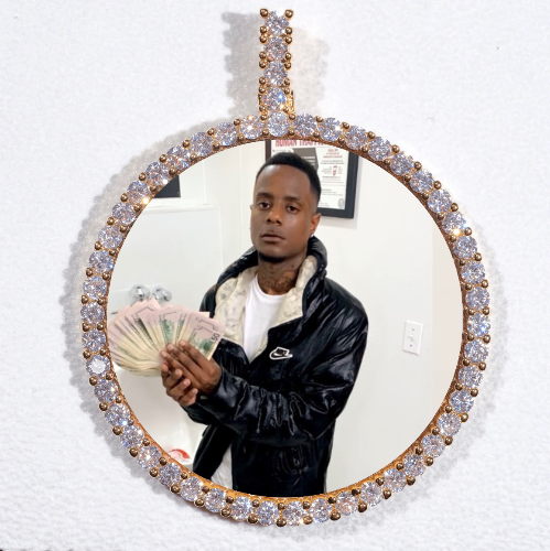 LARGE 3D CIRCLE CUSTOM PICTURE PENDANT