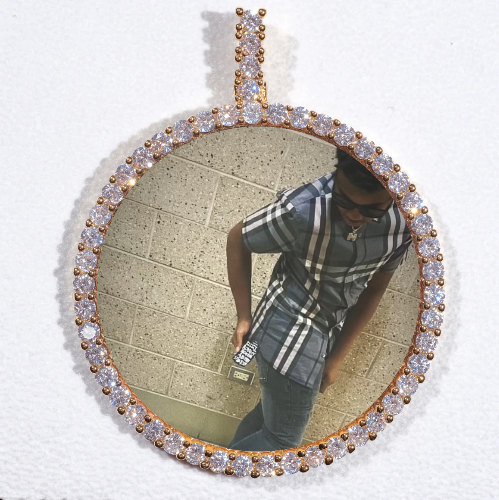 LARGE 3D CIRCLE CUSTOM PICTURE PENDANT