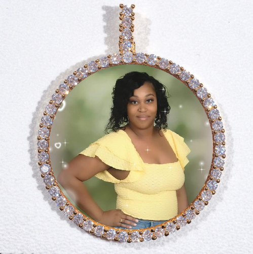 LARGE 3D CIRCLE CUSTOM PICTURE PENDANT