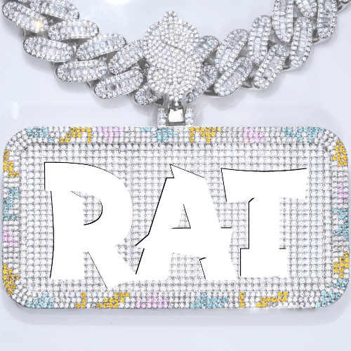 CUSTOM LETTER NECKLACE 3D COLORFUL SQUARE