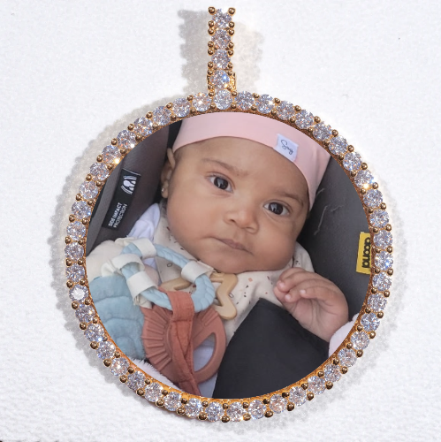 LARGE 3D CIRCLE CUSTOM PICTURE PENDANT