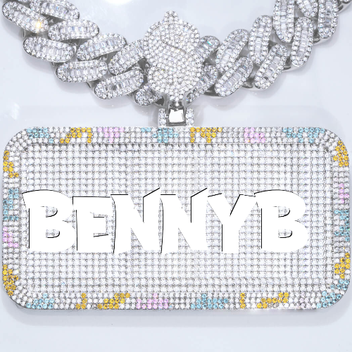 CUSTOM LETTER NECKLACE 3D COLORFUL SQUARE