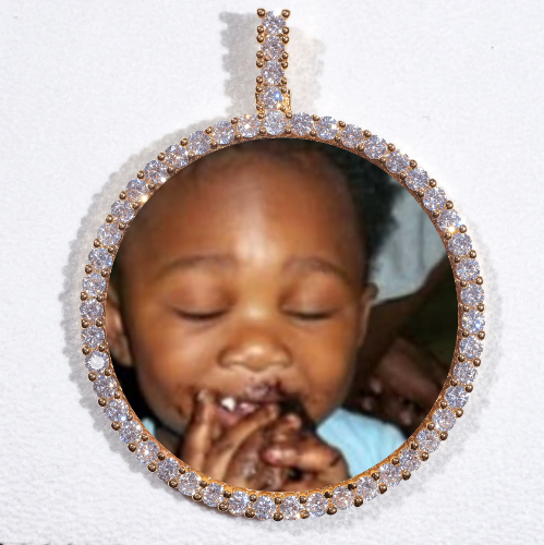 LARGE 3D CIRCLE CUSTOM PICTURE PENDANT