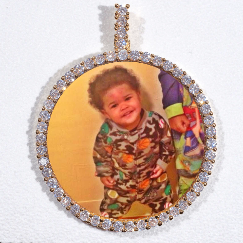 LARGE 3D CIRCLE CUSTOM PICTURE PENDANT