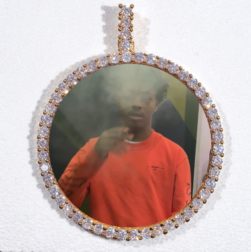 LARGE 3D CIRCLE CUSTOM PICTURE PENDANT