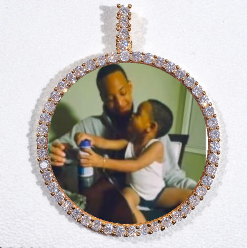 LARGE 3D CIRCLE CUSTOM PICTURE PENDANT