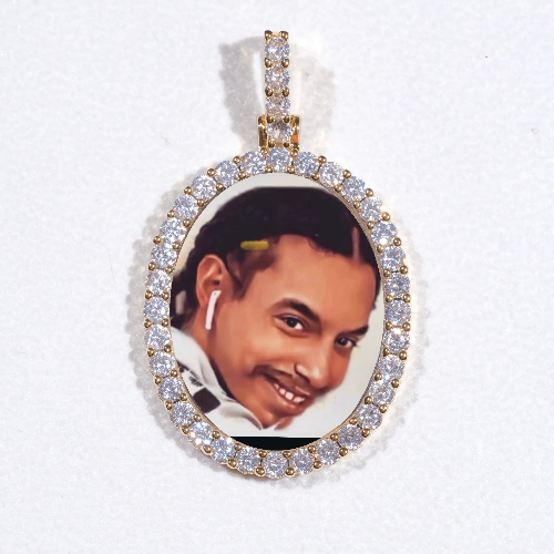 3D Oval Custom Picture Pendant