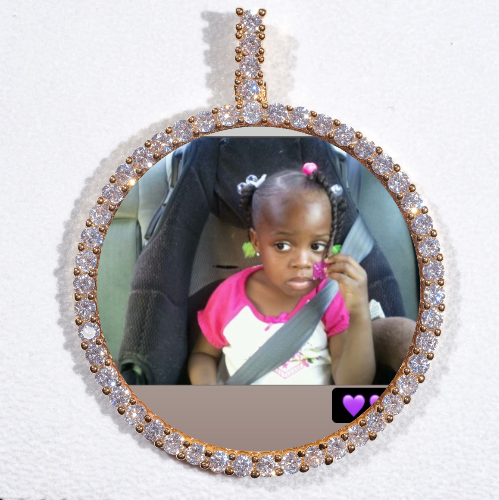 LARGE 3D CIRCLE CUSTOM PICTURE PENDANT