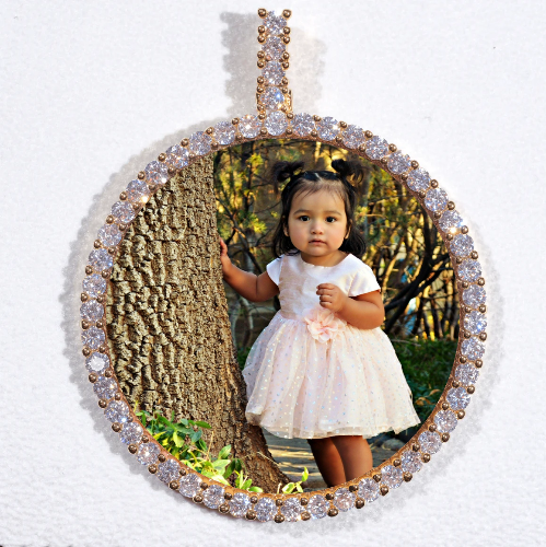 LARGE 3D CIRCLE CUSTOM PICTURE PENDANT