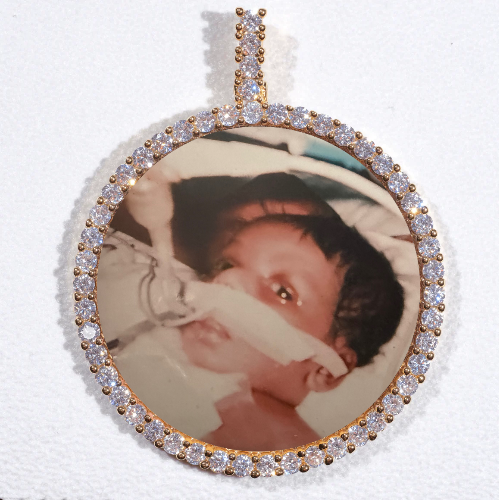 LARGE 3D CIRCLE CUSTOM PICTURE PENDANT