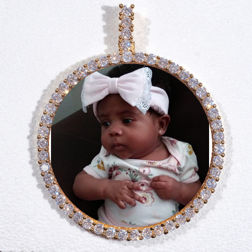 LARGE 3D CIRCLE CUSTOM PICTURE PENDANT