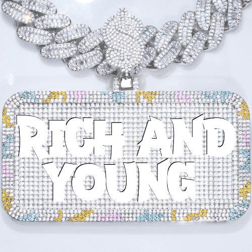 CUSTOM LETTER NECKLACE 3D COLORFUL SQUARE