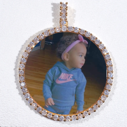 LARGE 3D CIRCLE CUSTOM PICTURE PENDANT