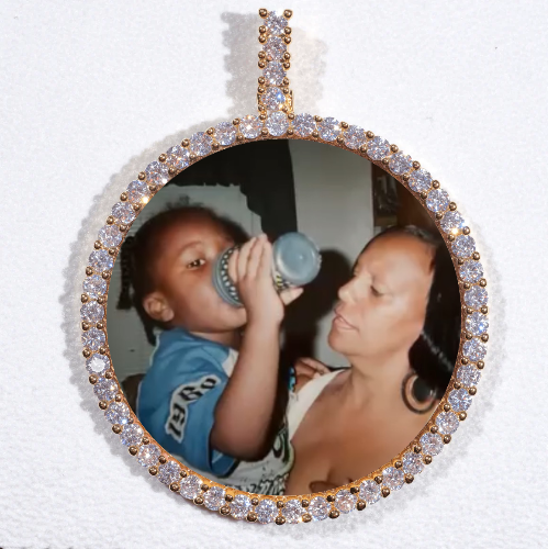 LARGE 3D CIRCLE CUSTOM PICTURE PENDANT