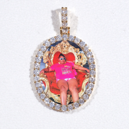 3D Oval Custom Picture Pendant