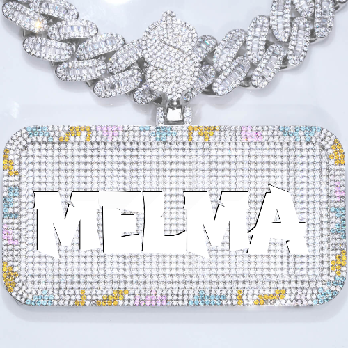 CUSTOM LETTER NECKLACE 3D COLORFUL SQUARE