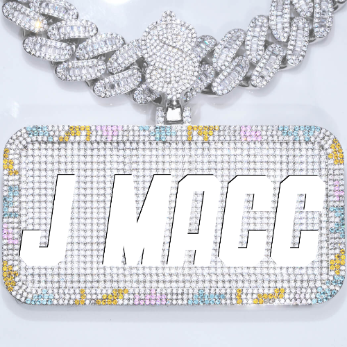 CUSTOM LETTER NECKLACE 3D COLORFUL SQUARE