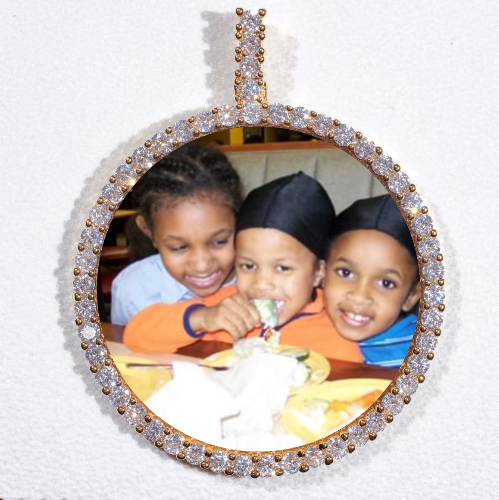 LARGE 3D CIRCLE CUSTOM PICTURE PENDANT