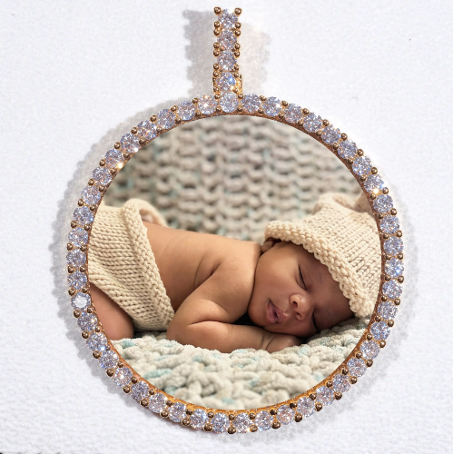 LARGE 3D CIRCLE CUSTOM PICTURE PENDANT