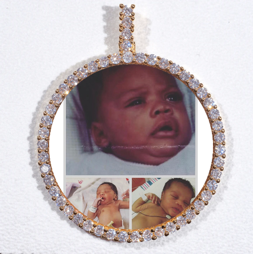 LARGE 3D CIRCLE CUSTOM PICTURE PENDANT