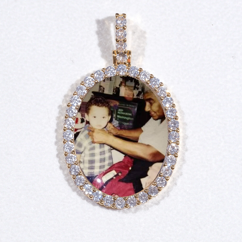 3D Oval Custom Picture Pendant