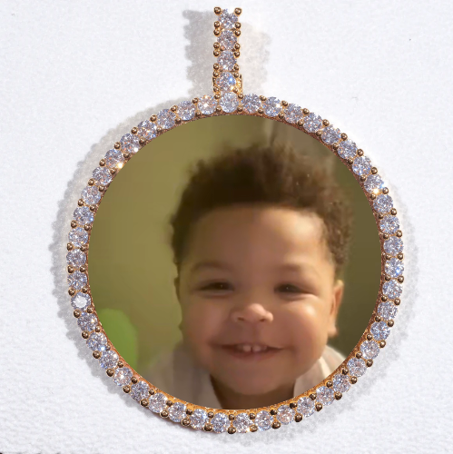 LARGE 3D CIRCLE CUSTOM PICTURE PENDANT
