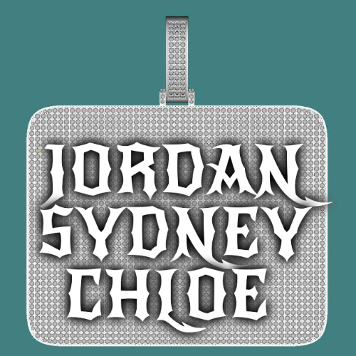 CUSTOM LETTER NECKLACE 3D BIG SQUARE